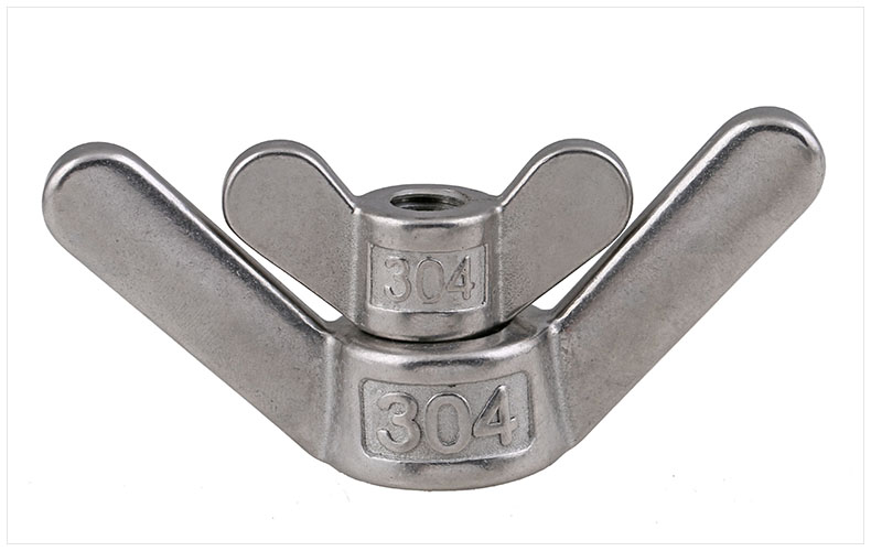 304不锈钢手拧螺母圆翼蝶形螺帽羊角元宝螺丝帽